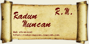 Radun Munćan vizit kartica